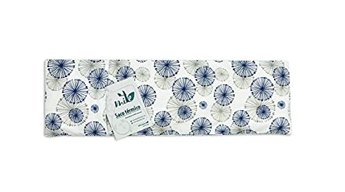 Saco térmico Mandala de semillas y hierbas con funda lavable (50cm x 16cm) Lavanda – MITE (Marino)