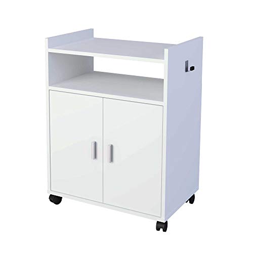 Samblo Senchi - Carro multiusos de cocina de melamina, Blanco, 79 x 60 x 40 cm