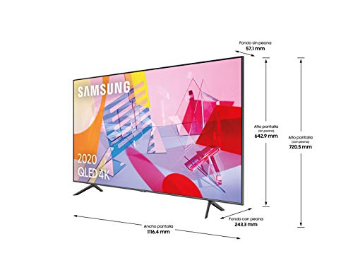 Samsung QLED 4K 2020 50Q64T - Smart TV de 50" con Resolución 4K UHD, con Alexa Integrada, Inteligencia Artificial 4K Wide Viewing Angle, Sonido Inteligente, Premium One Remote