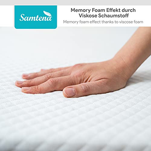 Samtena Colchón Topper viscoelástico de Espuma con Efecto Memoria, 100x200x5cm
