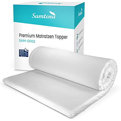 Samtena Colchón Topper viscoelástico de Espuma con Efecto Memoria, 100x200x5cm