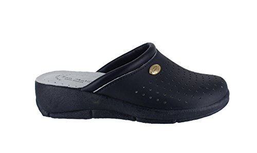 San Malo - Zuecos para mujer (piel), color Azul, talla 42