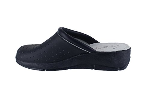 San Malo - Zuecos para mujer (piel), color Azul, talla 42