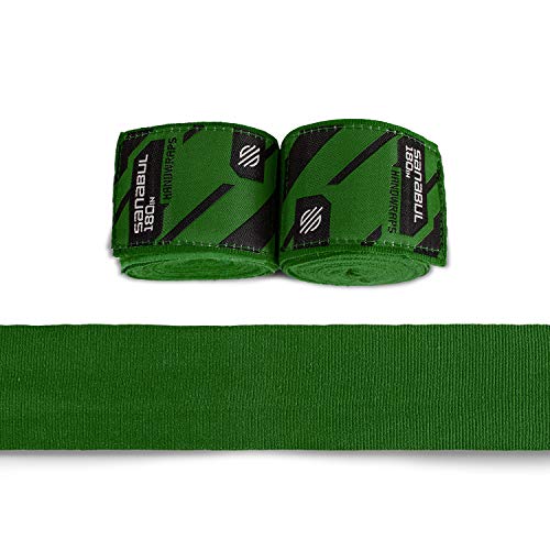 Sanabul Vendas Elásticas Profesionales De 450cm para Boxeo, Kickboxing, Muay Thai, MMA (Verde Forrest, 450cm)