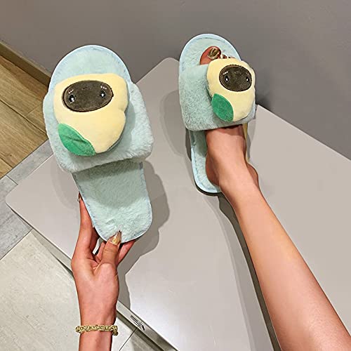 Sandalias para mujer, elegantes, de piel, dulces, de algodón, con caricatura plana, para la venta de fruta, sandalias planas ortopédicas