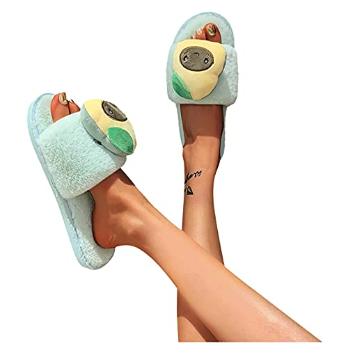 Sandalias para mujer, elegantes, de piel, dulces, de algodón, con caricatura plana, para la venta de fruta, sandalias planas ortopédicas