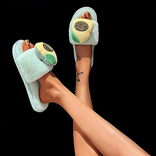Sandalias para mujer, elegantes, de piel, dulces, de algodón, con caricatura plana, para la venta de fruta, sandalias planas ortopédicas