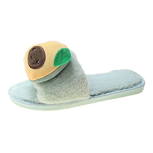 Sandalias para mujer, elegantes, de piel, dulces, de algodón, con caricatura plana, para la venta de fruta, sandalias planas ortopédicas