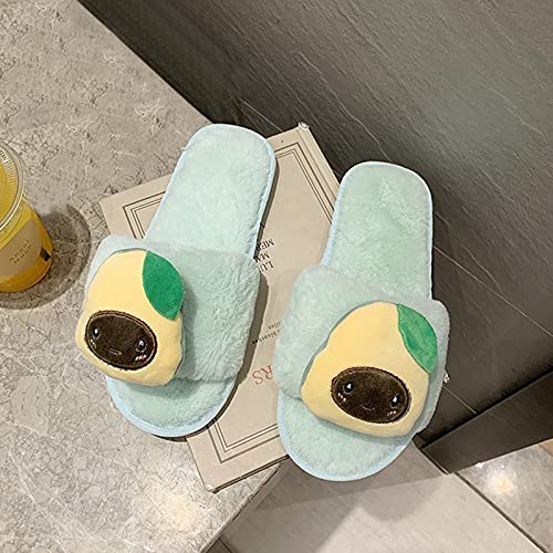 Sandalias para mujer, elegantes, de piel, dulces, de algodón, con caricatura plana, para la venta de fruta, sandalias planas ortopédicas