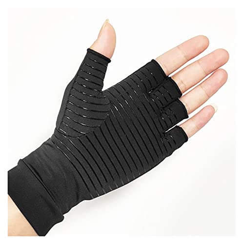 Sanzjwyl Hombres Mujeres Medio Dedo Ciclismo Guantes de Compresión Fitness Rehabilitación Formación Artritis Presión Guantes (Color : XL+)