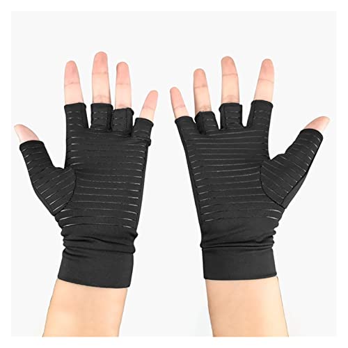 Sanzjwyl Hombres Mujeres Medio Dedo Ciclismo Guantes de Compresión Fitness Rehabilitación Formación Artritis Presión Guantes (Color : XL+)