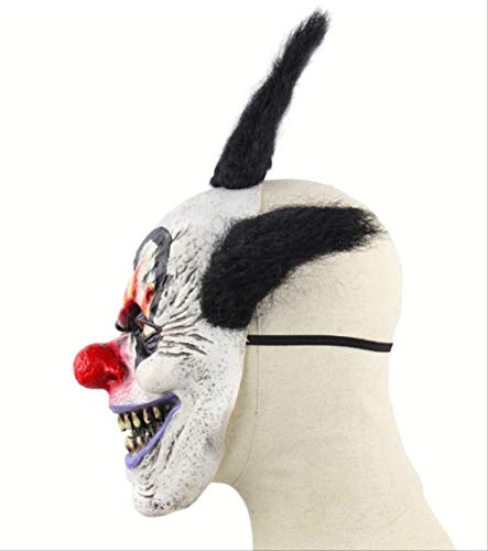 Scary Demon Latax Mask, Black Hair Flame Wizard Clown Mask, Horror Adult Ghost Full Face Party Mask, para Accesorios De Halloween