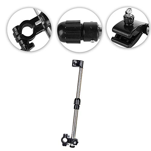 Schneespitze Soporte de Paraguas para Cochecito,Soporte de Paraguas Ajustable de Acero Inoxidable Soporte de Paraguas Soporte de Paraguas de Coche Conector Giratorio Manija