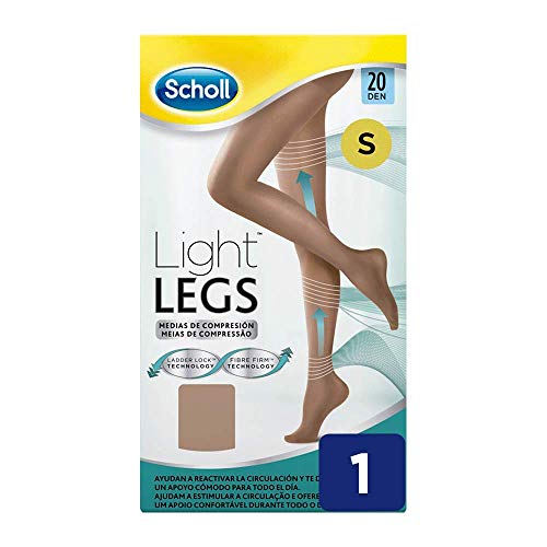 Scholl Medias de Compresión Ligera Mujer Light Legs 20DEN, Color Carne, S