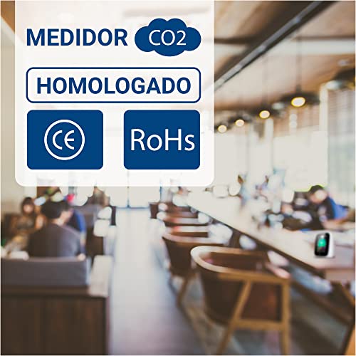SELENSY Medidor de CO2 -Alarma Incorporada-Portátil a Tiempo Real- 400-5000 PPM -Medidor de Calidad de Aire Interior- Humedad y Temperatura - Sensor NDIR - Batería Litio - Cargador Incluido