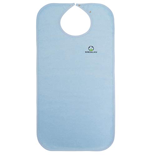 Sensalou Babero para Adultos - Protector Ropa Impermeable con Botón - 90x45cm
