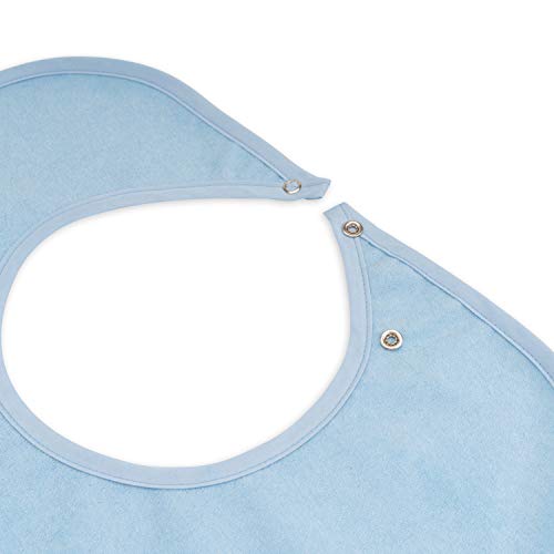 Sensalou Babero para Adultos - Protector Ropa Impermeable con Botón - 90x45cm