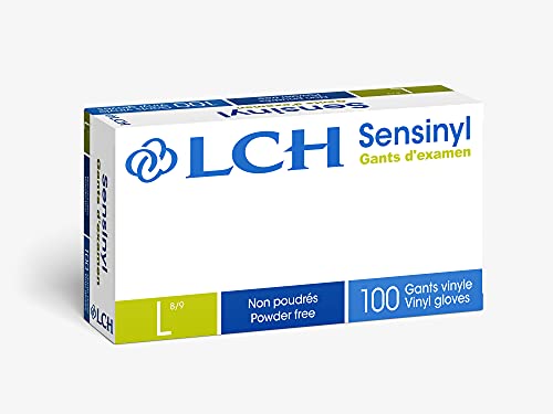 Sensinyl - Caja de 100 guantes de exploración, vinilo, sin talco