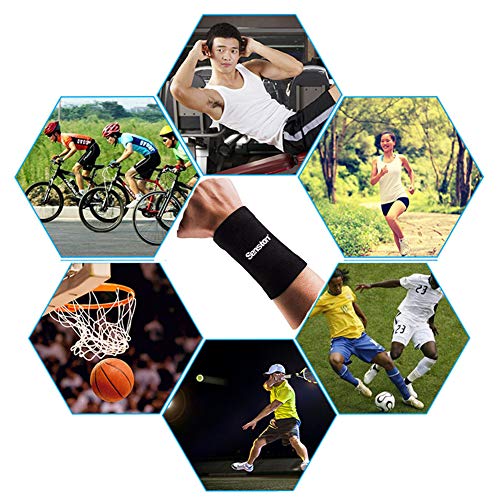 Senston Muñequeras de Compresión 2 Piezas Deportes Banda Munequera Baloncesto Munequeras Tenis Wrist Wraps para Bádminton,Gimnasio,Ciclismo, Voleibol, Fútbol, Capacidad de absorción Ligera