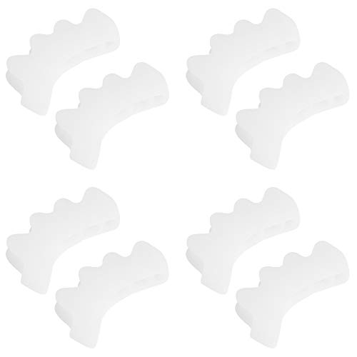 Separador De Dedos De 4 Pares Gel De Sílice Separador De Dedos De 2 Dedos Herramienta Ortopédica para Aliviar El Dolor De Juanetes De Corrección Tamaño Medio