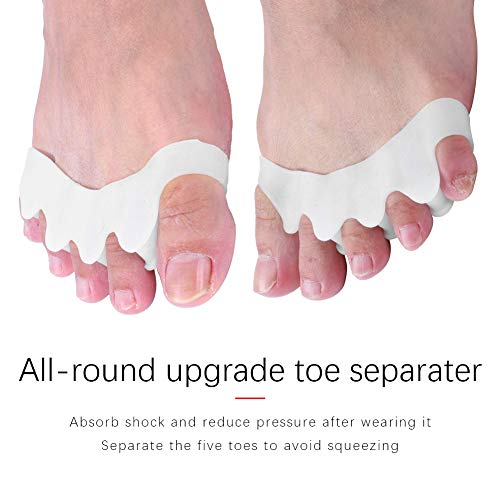 Separador De Dedos De 4 Pares Gel De Sílice Separador De Dedos De 2 Dedos Herramienta Ortopédica para Aliviar El Dolor De Juanetes De Corrección Tamaño Medio