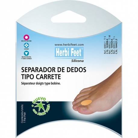 Separador de dedos tipo carrete de silicona. Talla grande