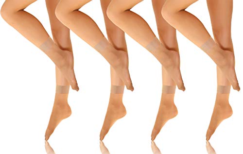 Sesto Senso Tobilleros Calcetines Medias Cortas Mujer 15 DEN Transparantes 4 Pares Naturale 2x2pack