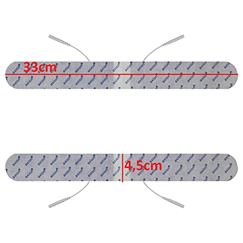 Set de 2 electrodos para la espalda de 33x4 cm axion | para aparato TENS EMS electroestimulador | Electrodos largos especiales | Parches autoadhesivos TENS