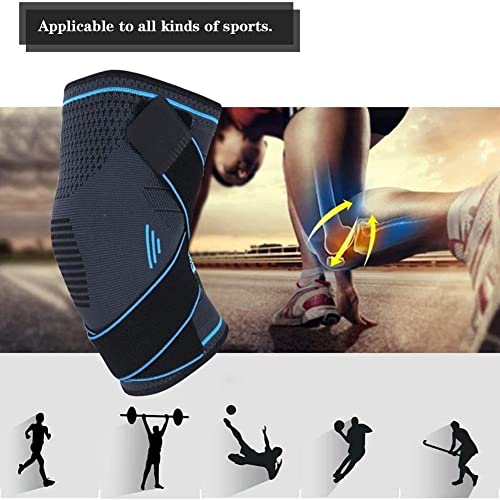 sets Ortesis de Rodilla Ajustable con una Rodilla,Utilizada para Artritis LCA y desgarro de menisco,Adecuada para Rodilleras Deportivas para Hombres y Mujeres (Size : Blue-L)