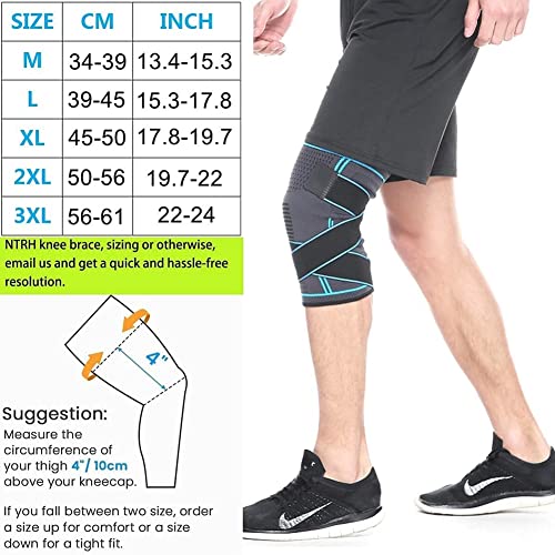 sets Ortesis de Rodilla Ajustable con una Rodilla,Utilizada para Artritis LCA y desgarro de menisco,Adecuada para Rodilleras Deportivas para Hombres y Mujeres (Size : Blue-L)