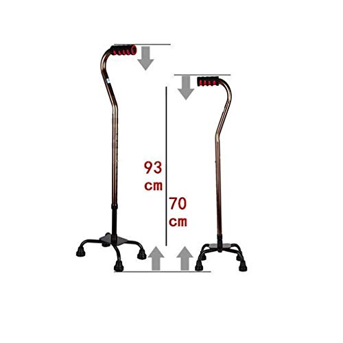 SGSG Bastones Bastón Ligero de Aluminio de Cuatro Patas Ajustable Anciano Curva Bastón retráctil de Cuatro Patas
