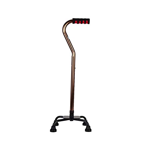 SGSG Bastones Bastón Ligero de Aluminio de Cuatro Patas Ajustable Anciano Curva Bastón retráctil de Cuatro Patas