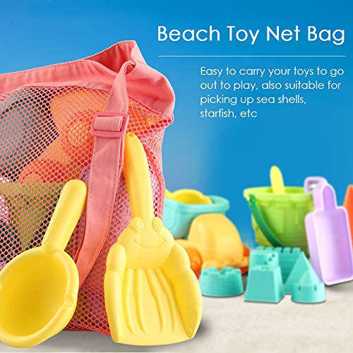 SHANNA Juguetes de Playa para niños, Juego de Juguetes de Playa y Arena para niños con Camion Bucket Castle Moldes y Bolsa de Malla Material plastico Blando (22 Piezas)