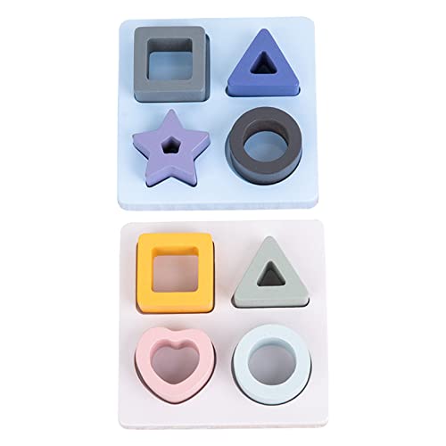 Sharplace Formas geométricas Juguetes de Colores Tablero apilador Bloques de Madera Juego de combinación Tablero sensorial cognitivo de Color Desarrollo