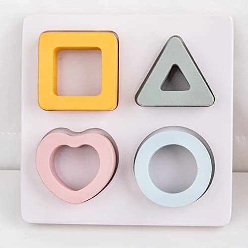 Sharplace Formas geométricas Juguetes de Colores Tablero apilador Bloques de Madera Juego de combinación Tablero sensorial cognitivo de Color Desarrollo