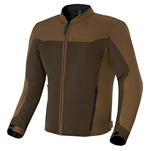 SHIMA OPENAIR Chaqueta Moto Hombre | Ligera y Transpirable Cazadora Moto Mesh de Verano Hombre con CE Espalda, Hombros, Codos Protecciones, Ajuste de la Anchura (Marrón, XL)