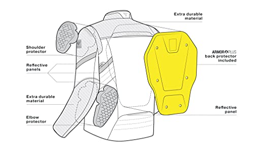 Shima RUSH Chaqueta Moto Hombre -Toda Estaciones Cazadora Moto Textil Hombre de 3 capas con membrana impemeable capa calefactora CE espalda, hombros, codos protecciones (Rojo, XXL)