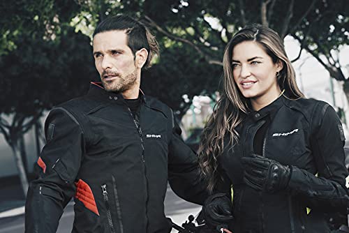 Shima RUSH Chaqueta Moto Hombre -Toda Estaciones Cazadora Moto Textil Hombre de 3 capas con membrana impemeable capa calefactora CE espalda, hombros, codos protecciones (Rojo, XXL)