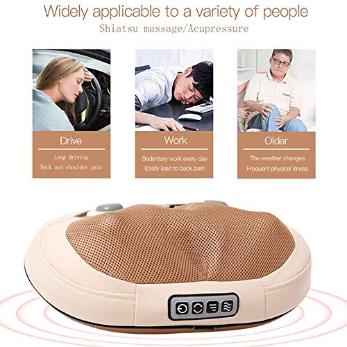SHKUU Masajeador Cuello con Calor Shiatsu Espalda Baja Cuello Coche Almohada Masaje Hombro Masaje Alivio Dolor Regalos para mamá papá en Coche Oficina en casa