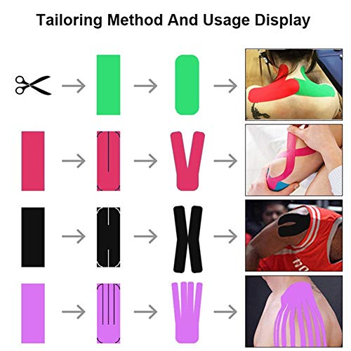 Shop-PEJ Cinta de kinesiología multiusos de 5 cm x 5 m, cinta elástica de algodón, cinta de deporte, para el cuidado de la rodilla, para hacer ejercicio, deportes (color rosa