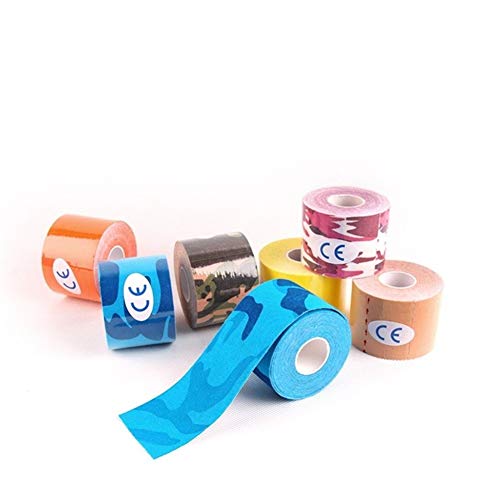 Shop-PEJ Cinta de kinesiotape para kinesiología atlética de 5 mx5 cm, cinesiólogo, rodilla, músculo, fútbol, voleibol, primeros auxilios, para ejercicio, deportes (color rosa camuflaje)