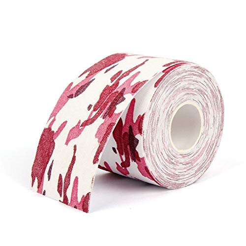 Shop-PEJ Cinta de kinesiotape para kinesiología atlética de 5 mx5 cm, cinesiólogo, rodilla, músculo, fútbol, voleibol, primeros auxilios, para ejercicio, deportes (color rosa camuflaje)