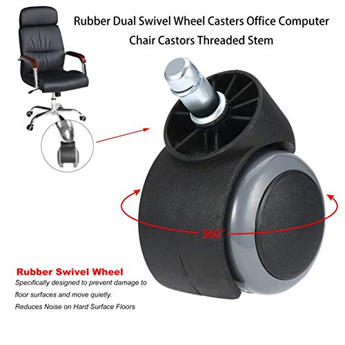 SHOP YJX 1 PC De Goma Durable 360 ​​Grados Que Giran La Rueda Giratoria del Balanceo Oficina Ruedas Ordenador Silla Ruedas Roscada del Vástago
