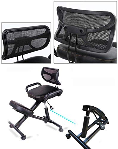 Silla de corrección de postura Soporte para la columna vertebral Taburete ajustable para el dolor lumbar, Silla para computadora Mango del respaldo vertical, Cojín grueso para la rodilla Silla para ar