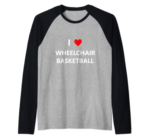 Silla de ruedas baloncesto deportes aros jugador Camiseta Manga Raglan