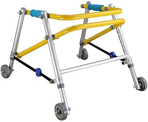 silla de ruedas Cuatro Walker, inferior estribo de soporte rehabilitación extremidad, apoyabrazos ajustables veces las muletas discapacidad bipedestador (Color : S)