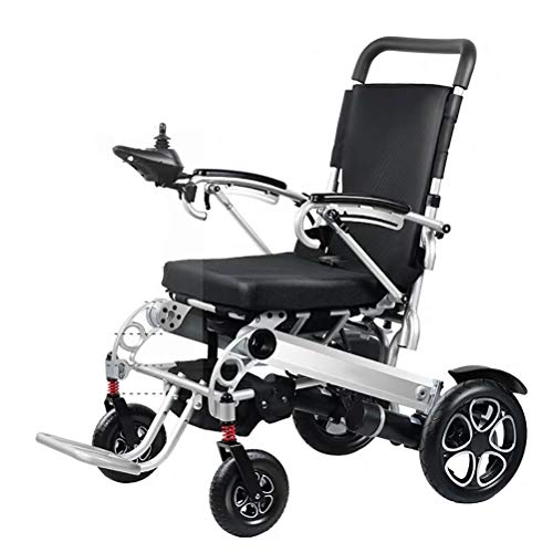Silla De Ruedas Eléctrica Plegable Inteligente, Silla De Ruedas Portátil para Personas Mayores con Movilidad Reducida De Cuatro Ruedas, Silla De Ruedas Eléctrica Plegable Portátil,Plata,endurance16KM