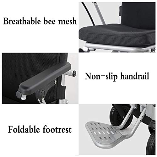 Silla de Ruedas Power Plegable Wheelchair for Mayor Minusválido, AleacióN de Aluminio Silla，Completamente Automatico, 12AH Batería Dual, Portátil Viajar Vehículo de Cuatro Ruedas ALGFree