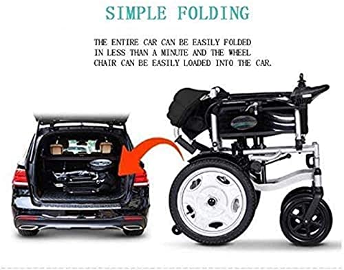 Silla De Ruedas Silla De Ruedas Eléctrica - Inteligente, Automático, Plegable, Ligero, Minusválido, Portátil, Ultraligero, para Ancianos, Rojo, Rojo, Color: Rojo (Color: Negro)