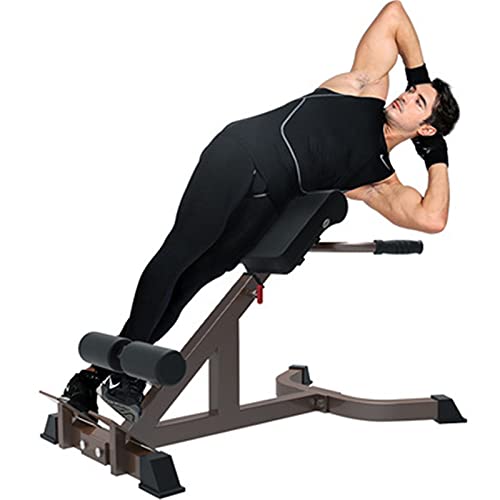Silla Romana Banco de Peso Fitness Banco de Silla Romana - Hiperextensión Banco Ajustable 45 Título AB Máquina Deportiva de Ejercicio Abdominal Posterior (Color : Marrón, Size : 113x70x118cm)